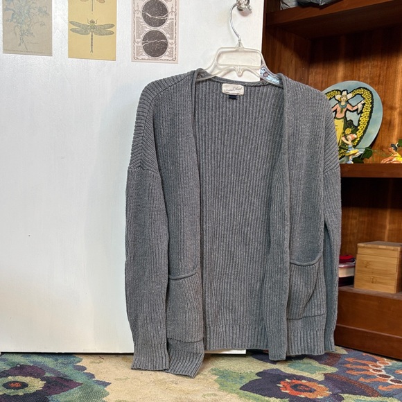 Universal Thread Gray Ribbed Open-Front Cardigan - Picture 4 of 4